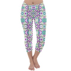 Colorful Modern Floral Baroque Pattern 7500 Capri Winter Leggings  by dflcprints