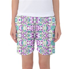 Colorful Modern Floral Baroque Pattern 7500 Women s Basketball Shorts by dflcprints