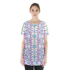 Colorful Modern Floral Baroque Pattern 7500 Skirt Hem Sports Top by dflcprints