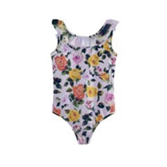 Colorful Roses Kids  Frill Swimsuit by CasaDiModa