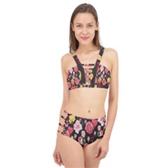 Colorful Roses Cage Up Bikini Set by CasaDiModa