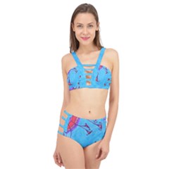 Hearts And Blue Cage Up Bikini Set by snowwhitegirl