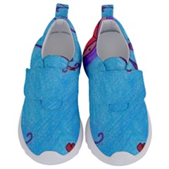 Hearts And Blue Velcro Strap Shoes by snowwhitegirl