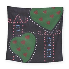 Christmas Hearts Square Tapestry (large)