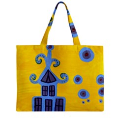 Blue House Zipper Mini Tote Bag by snowwhitegirl