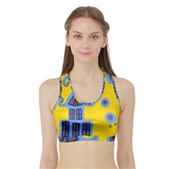 Blue House Sports Bra With Border