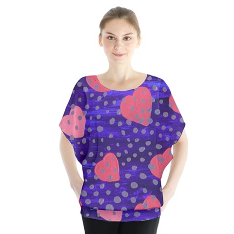 Underwater Pink Hearts Blouse by snowwhitegirl