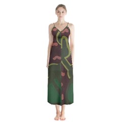 The Desert Plant Button Up Chiffon Maxi Dress by snowwhitegirl