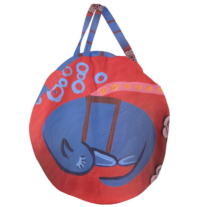 My Dog Sleeping Giant Round Zipper Tote