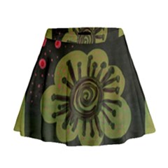 Flower Spitting Out Pink Pollen Mini Flare Skirt