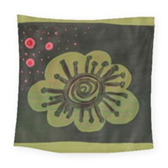 Flower Spitting Out Pink Pollen Square Tapestry (large)