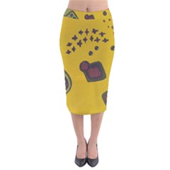 Hairdryer Easter Egg Velvet Midi Pencil Skirt by snowwhitegirl