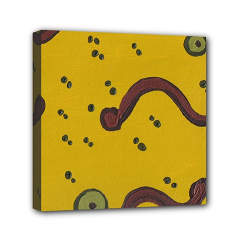 Swimming Worms Mini Canvas 6  X 6 