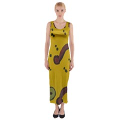 Swimming Worms Fitted Maxi Dress