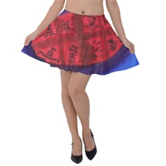 Red Egg Velvet Skater Skirt by snowwhitegirl