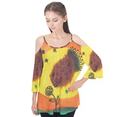 Pirana Eating Flower Flutter Tees