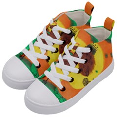 Pirana Eating Flower Kid s Mid-top Canvas Sneakers