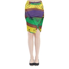 Landscape Egg Midi Wrap Pencil Skirt