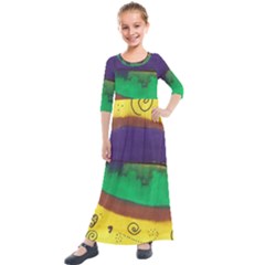 Landscape Egg Kids  Quarter Sleeve Maxi Dress by snowwhitegirl