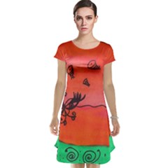 Flying Eyebird Cap Sleeve Nightdress