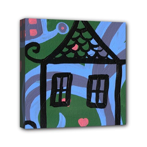 Smiling House Mini Canvas 6  X 6 