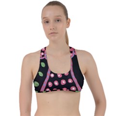 Dress And Falling Leaves Criss Cross Racerback Sports Bra