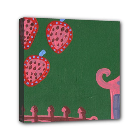 Floating Strawberries Mini Canvas 6  X 6 