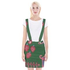 Floating Strawberries Braces Suspender Skirt