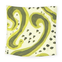 Yellow Swirls Square Tapestry (large)