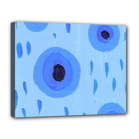 Blue Rain Canvas 14  X 11 