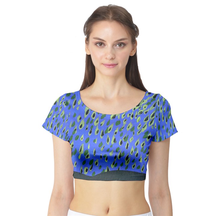 Raining Leaves Short Sleeve Crop Top