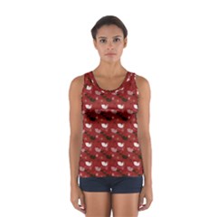 Snow Sleigh Deer Red Sport Tank Top  by snowwhitegirl