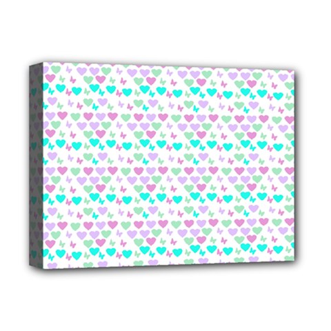 Hearts Butterflies White 1200 Deluxe Canvas 16  X 12  