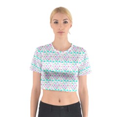 Hearts Butterflies White 1200 Cotton Crop Top by snowwhitegirl