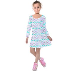 Hearts Butterflies White 1200 Kids  Long Sleeve Velvet Dress by snowwhitegirl