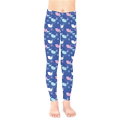 Snow Sleigh Deer Blue Kids  Legging