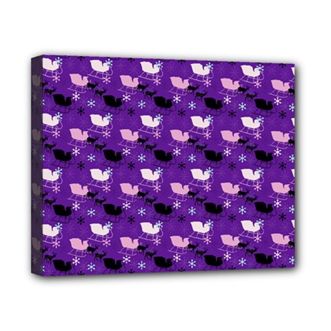 Snow Sleigh Deer Purple Canvas 10  X 8  by snowwhitegirl