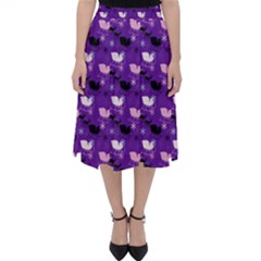 Snow Sleigh Deer Purple Folding Skater Skirt by snowwhitegirl