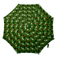 Snow Sleigh Deer Green Hook Handle Umbrellas (large) by snowwhitegirl