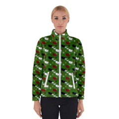 Snow Sleigh Deer Green Winter Jacket