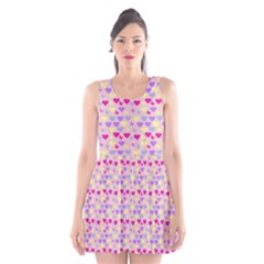 Hearts Butterflies Pink 1200 Scoop Neck Skater Dress