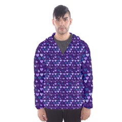 Hearts Butterflies Blue Hooded Windbreaker (men) by snowwhitegirl