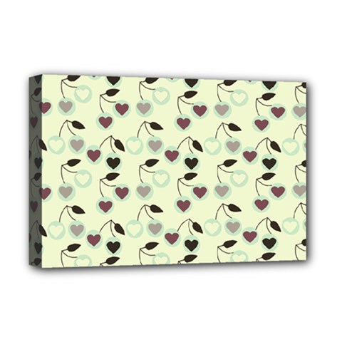 Heart Cherries Mint Deluxe Canvas 18  X 12   by snowwhitegirl