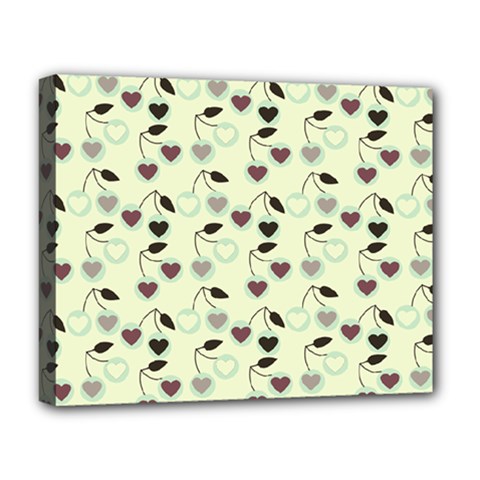 Heart Cherries Mint Deluxe Canvas 20  X 16   by snowwhitegirl