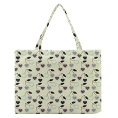 Heart Cherries Mint Zipper Medium Tote Bag by snowwhitegirl