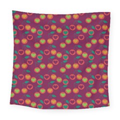 Heart Cherries Magenta Square Tapestry (large)
