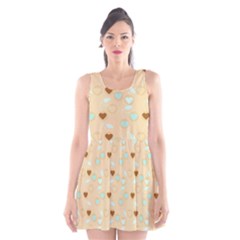 Beige Heart Cherries Scoop Neck Skater Dress by snowwhitegirl