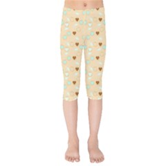 Beige Heart Cherries Kids  Capri Leggings  by snowwhitegirl