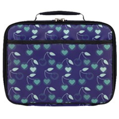 Heart Cherries Blue Full Print Lunch Bag by snowwhitegirl