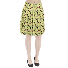 Yellow Heart Cherries Pleated Skirt